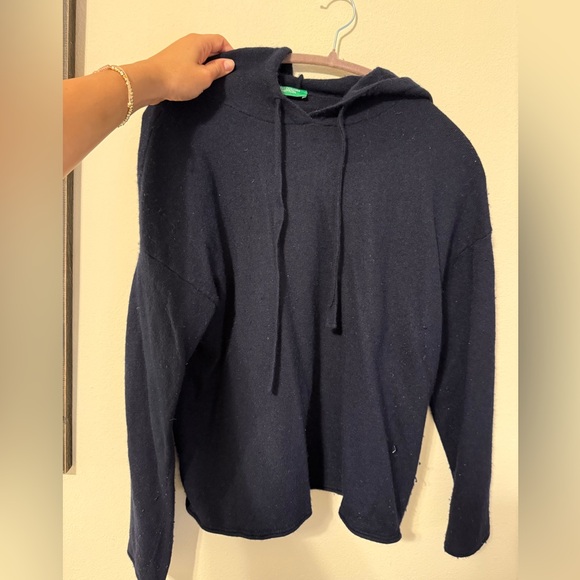United Colors Of Benetton Sweaters - United Colors Of Benetton Navy Crewneck Hoodie Sweater